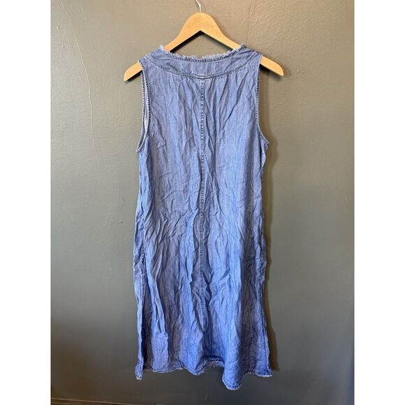 J. Jill Womens Blue Denim Sleeveless Slip Dress Size Large Long Flowy - Picture 2 of 3